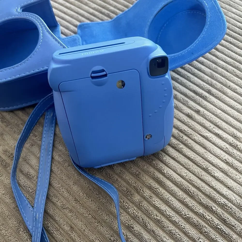 Fujifilm Instax Mini 9 Blue Instant Camera w/ Matching Case & Strap